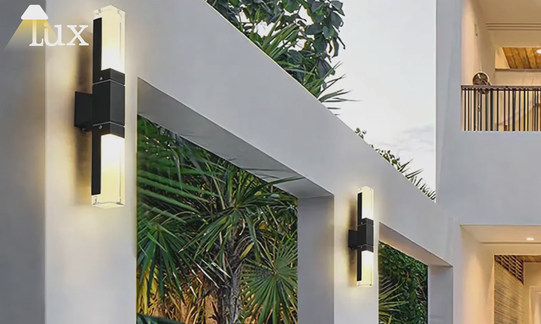 Arcato Modern Rectangle Wall Sconce - Black Metal for Garden/Outdoor Spaces