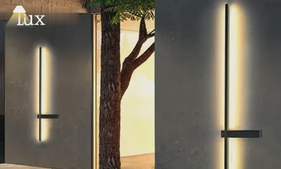 Arcato Modern Linear LED Wall Lamp – Black Solar & Sensor Light Outdoor