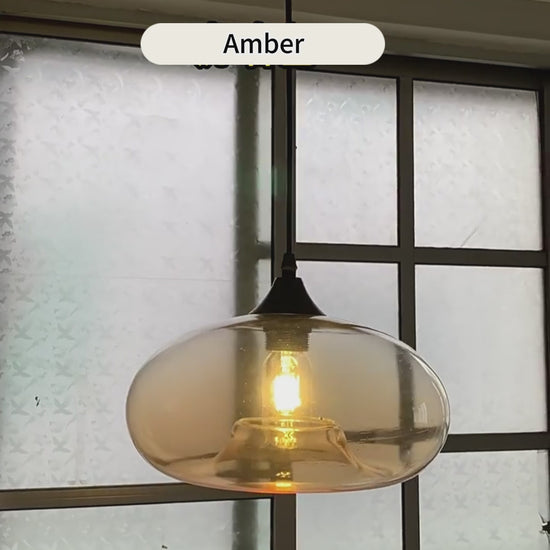 Morandia Modern Glass Pendant Light – Bread-Shaped Kitchen Island Lamp, 5 Colors