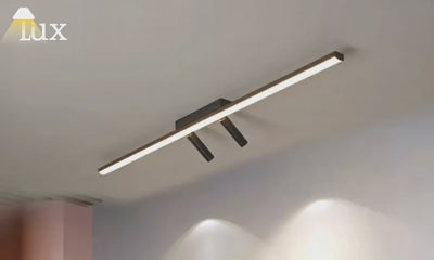 Arcato Minimalist Linear Ceiling Light – Black Metal Fixture for Living Room/Bedroom