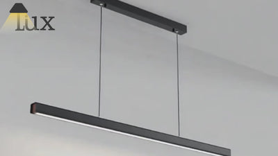 Arcato Minimalist Dimmable Linear Pendant Light – Black or White Acrylic for Dining Room