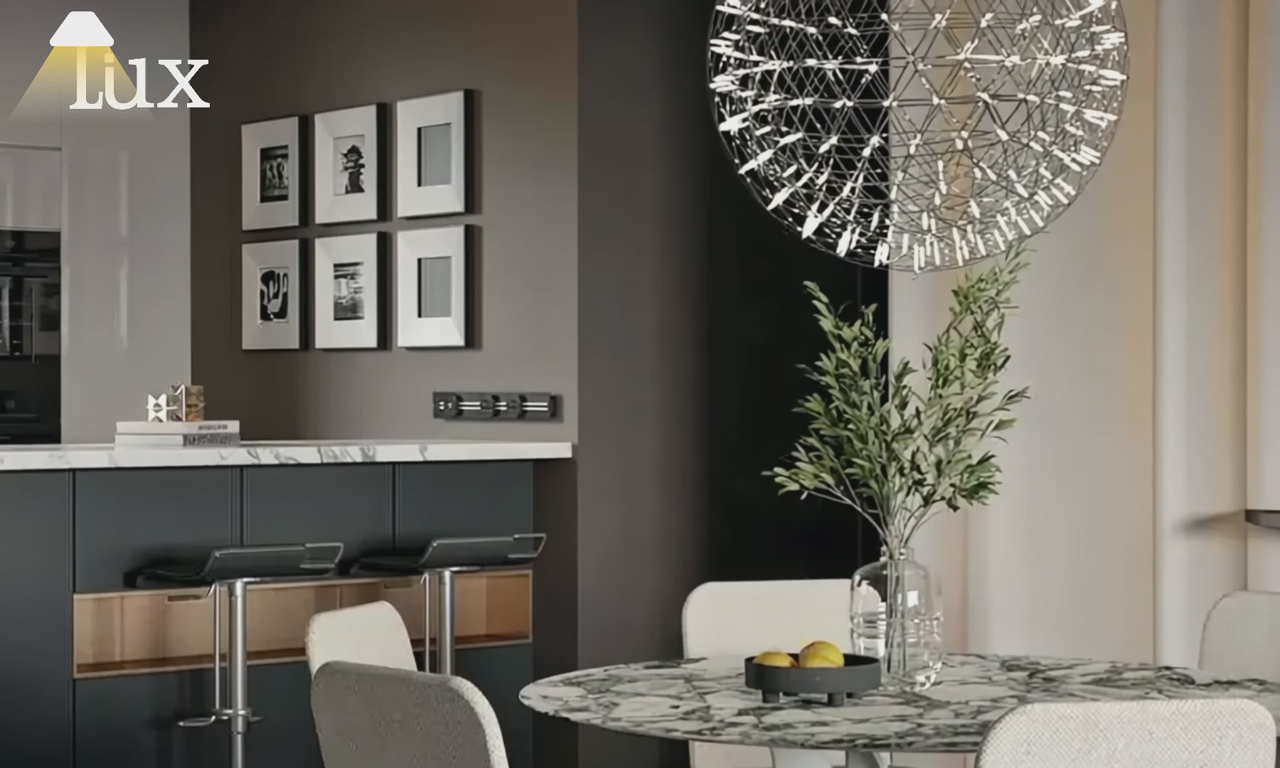 Irondale Industrial Globe Pendant Light - Chrome/Gold Metal for Living Room