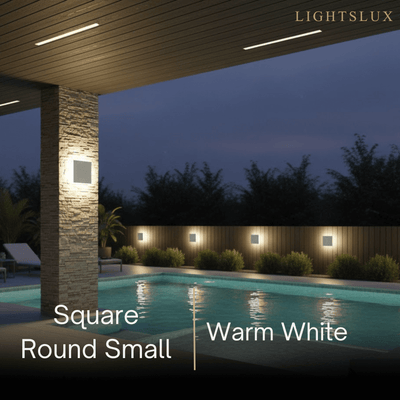 Solara Minimalist LED Outdoor Wall Lamp – Black/White Round/Square Porch Sensor Light
