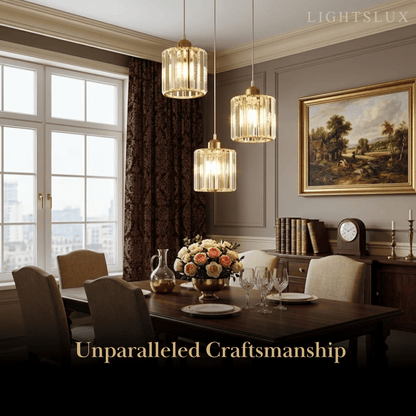 Vetro Nordic LED Pendant Light-Metal/Glass Black/Gold for Dining Room/Living Room